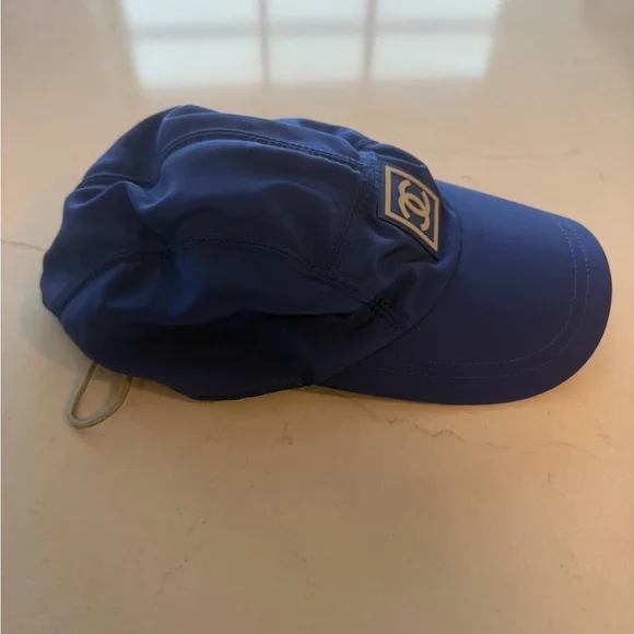 Chanel CC Blue Nylon Cap 100% Authentic display picture 2